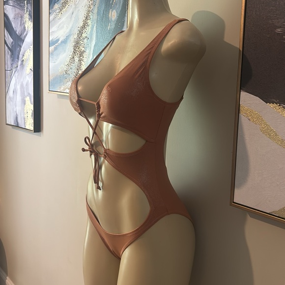 Rust Metallic Swimsuit size S - Picture 4 of 7